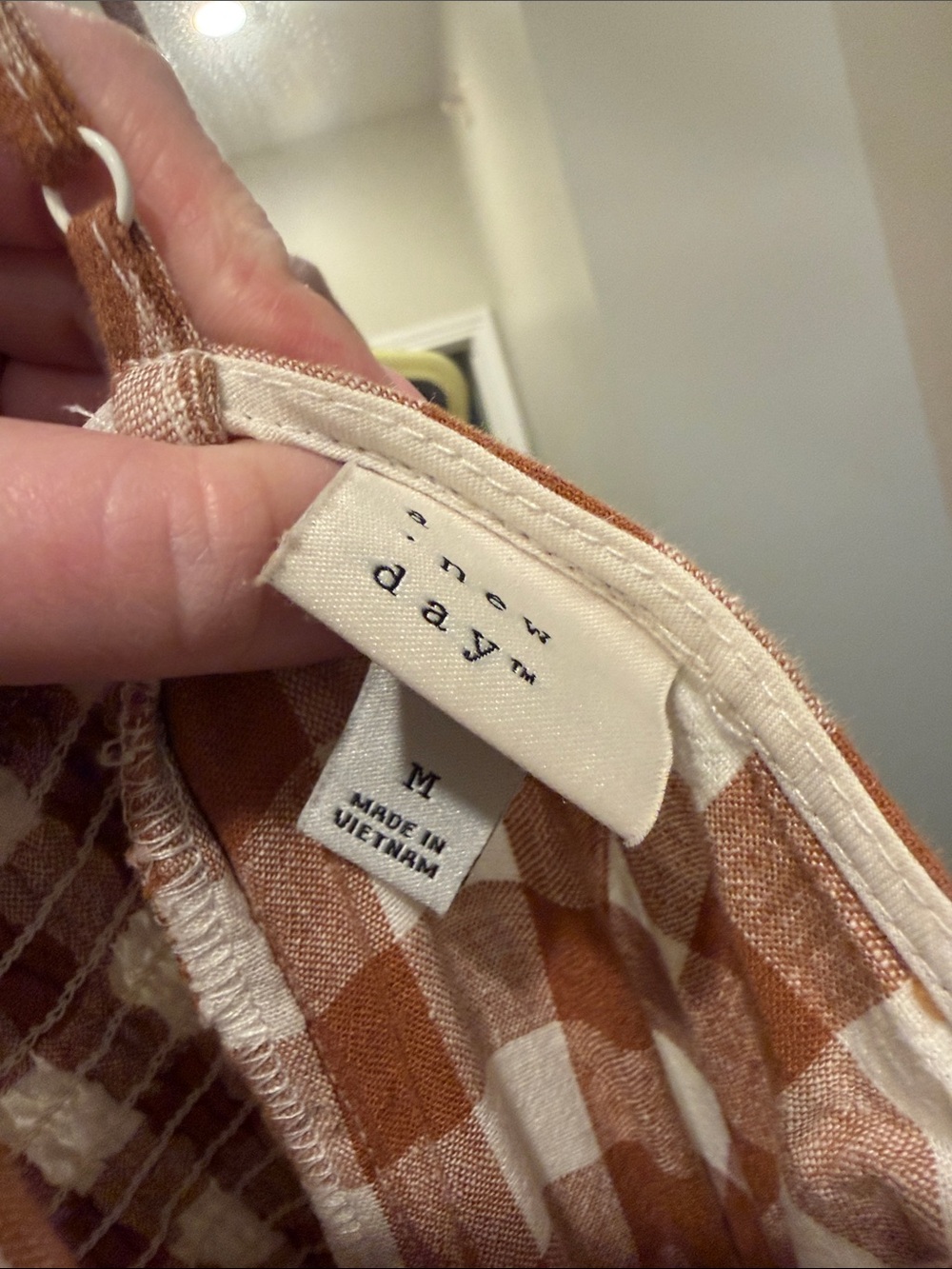 a new day brown and White Gingham Button-Front Maxi Dress - Picture 3 of 7
